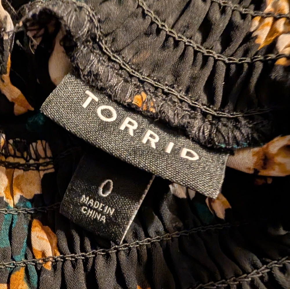 Torrid Black Dress with Floral Accents - Picture 3 of 3